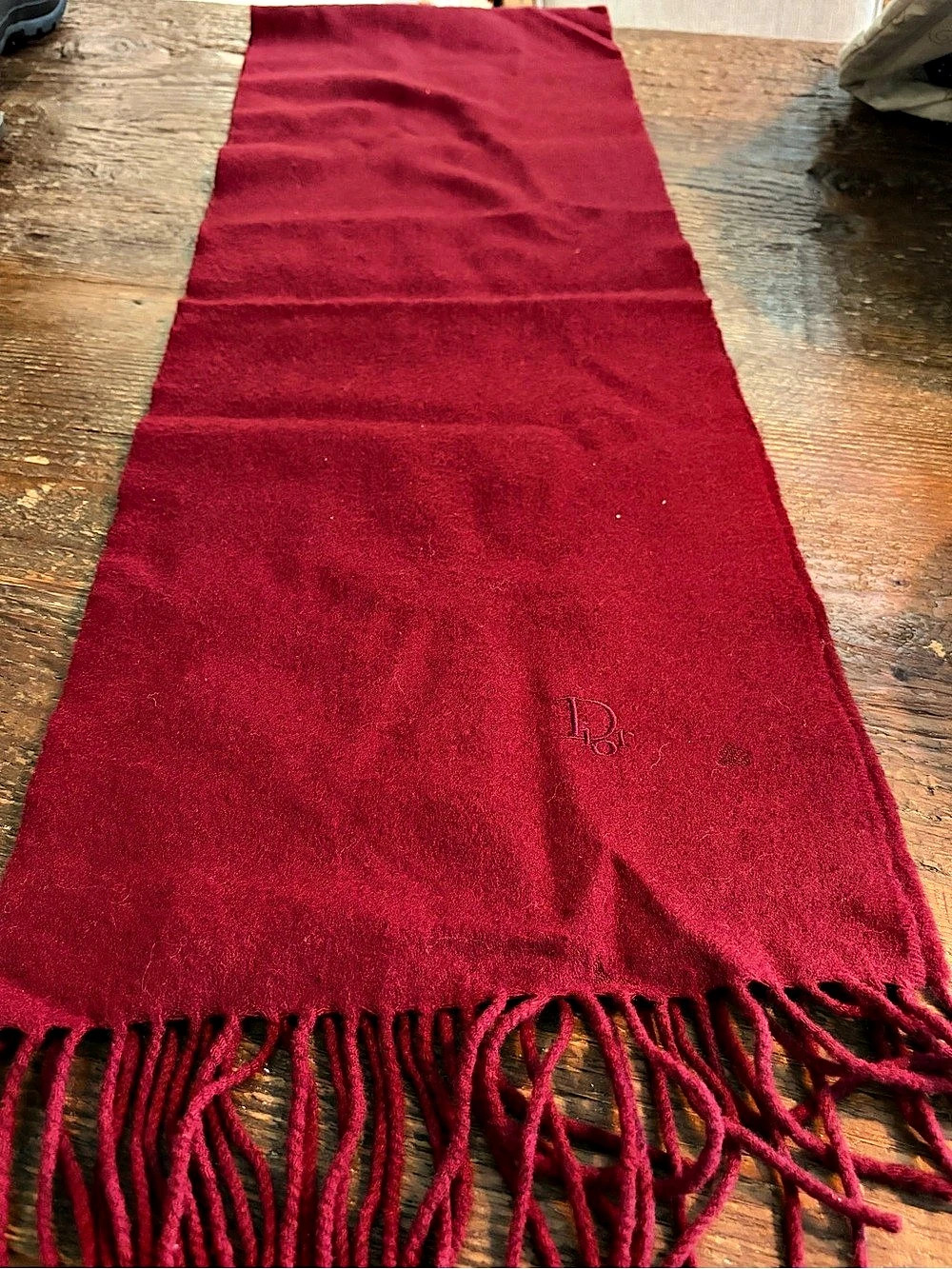 Christian Dior Red Wool Scarf